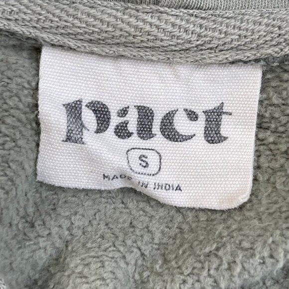 Pact Organic Cotton Sage Green Zip Up Hoodie FLAW - Picture 3 of 9